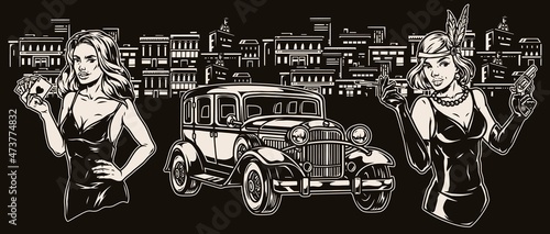 Vintage monochrome mafia concept