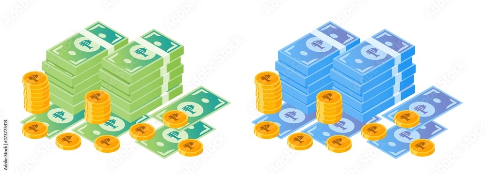 Philippine Peso Money Bundle and Coins