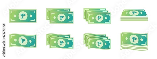 Philippine Peso Banknote Icon Set