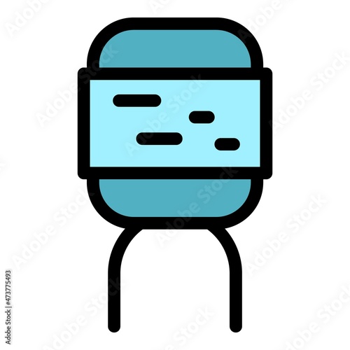 Condenser capacitor icon. Outline condenser capacitor vector icon color flat isolated