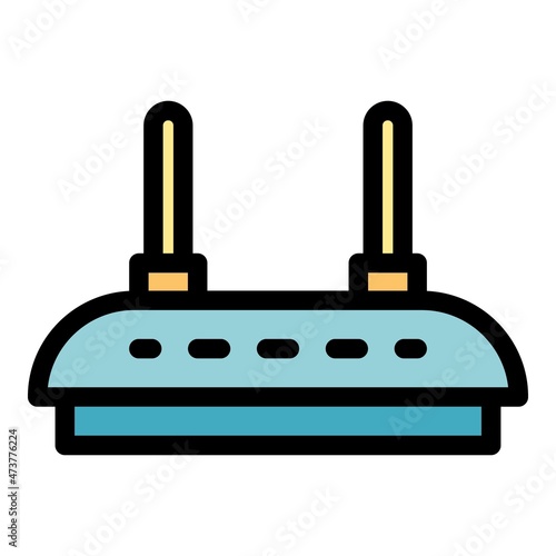 Wireless modem icon. Outline wireless modem vector icon color flat isolated