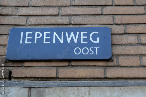 Street Sign Iepenweg At Amsterdam The Netherlands 7-12-2021