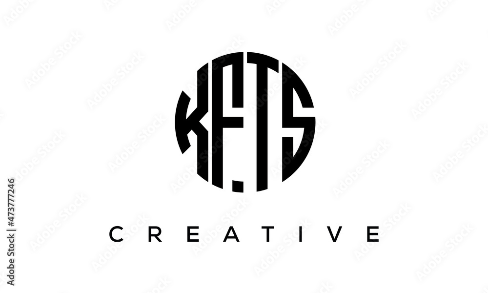 Letters KFTS creative circle logo design vector, 4 letters logo Letters KFTS creative circle logo design vector, 4 letters logo