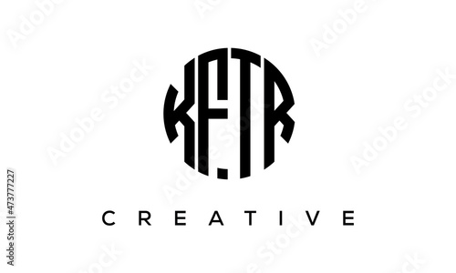 Letters KFTR creative circle logo design vector, 4 letters logo