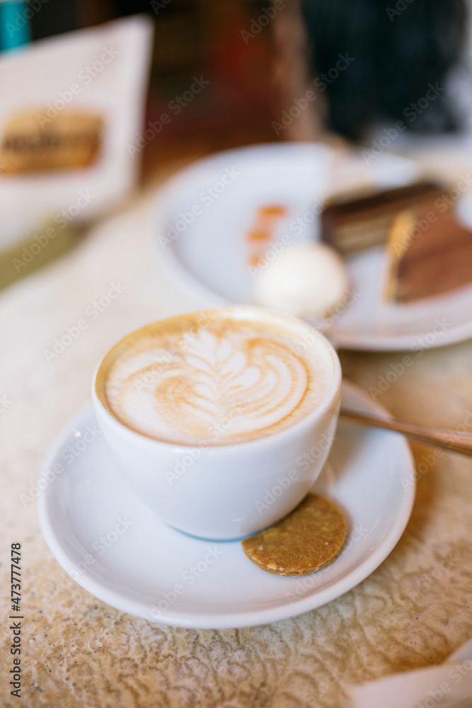 Coffee on table at cafe Coffee on table at cafe