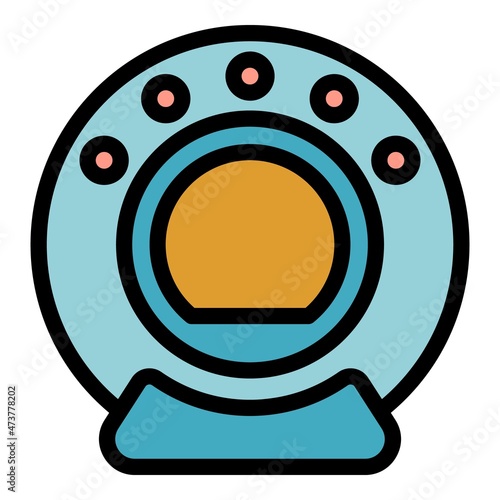 Mri scanner icon. Outline mri scanner vector icon color flat isolated