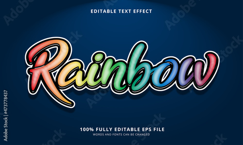 Rainbow text style - Editable text effect