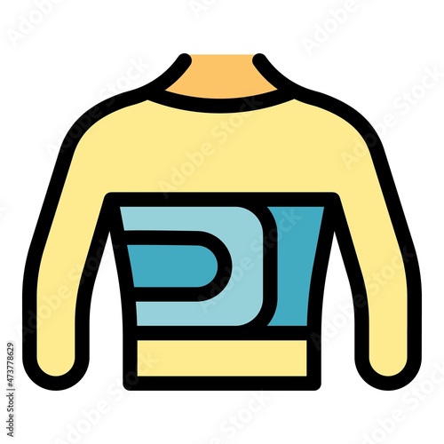 Body bandage icon. Outline body bandage vector icon color flat isolated