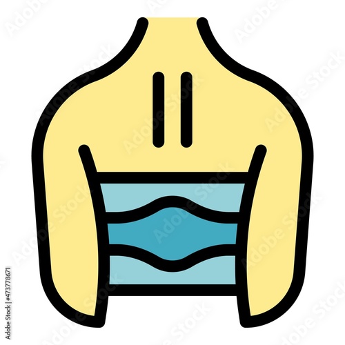 Back bandage icon. Outline back bandage vector icon color flat isolated