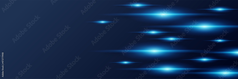 Bright navy blue dynamic abstract vector background with diagonal lines. Trendy classic color of 2022. 3d cover of business presentation banner for sale event night party. Fast moving soft shadow dots