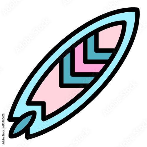 Ornamental sup surfing icon. Outline ornamental sup surfing vector icon color flat isolated