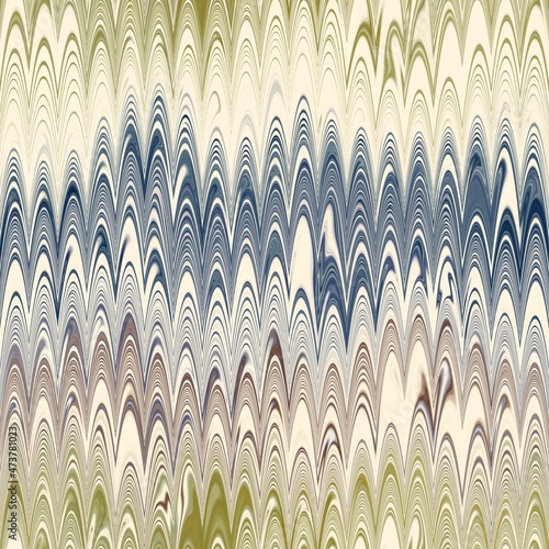 Seamless combed Turkish ebru marble effect surface pattern design for print. High quality illustration. Luxurious ancient art form. Wavy liquid fluid marbled book paper antique graphic design.