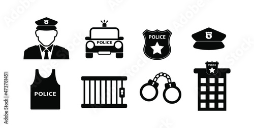 police icon on white background	