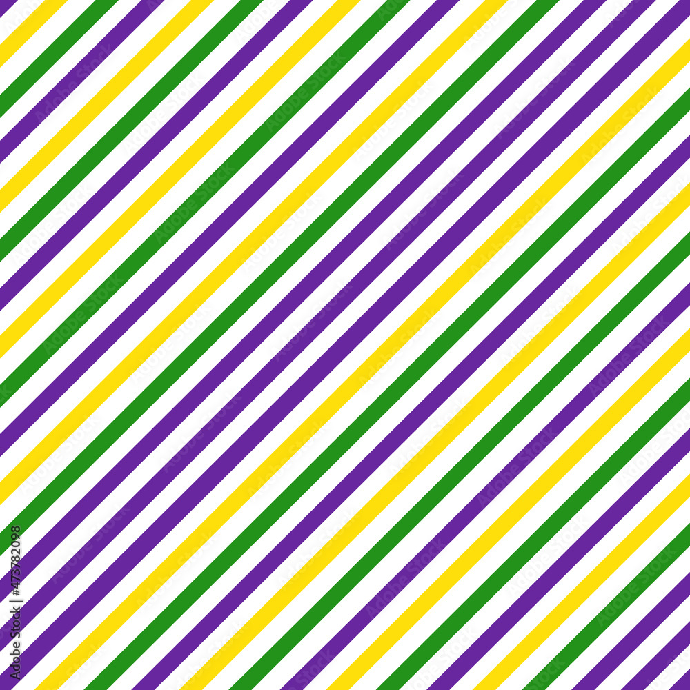 Obraz premium Mardi gras striped seamless pattern. Vector background for textile.