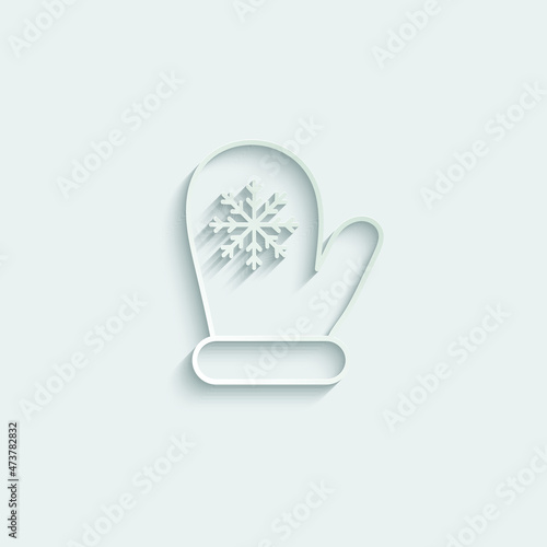 mittens icon vector winter sign