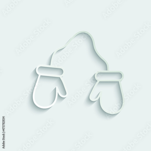 mittens icon vector winter sign