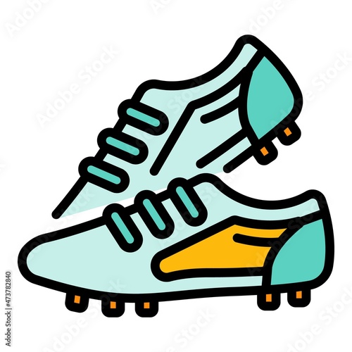 Competition football boots icon. Outline competition football boots vector icon color flat isolated