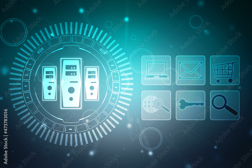 Naklejka premium Internet binary data code computing or transmission process, Internet Fiber Optics data Background, Binary Code Background, Digital Abstract technology background