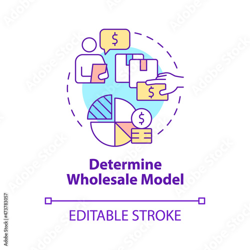 Determine wholesale model concept icon. Select service type. Developing distribution company business abstract idea thin line illustration. Vector isolated outline color drawing. Editable stroke