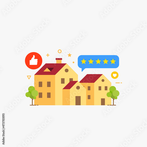 Positive feedback from customers for hotel service design concept vector illustration