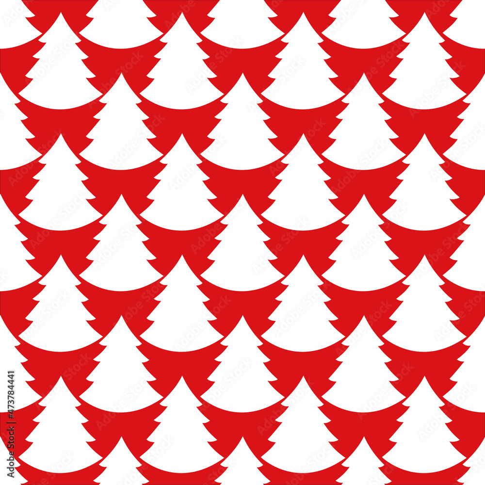 Fototapeta premium Elegant New Year tree seamless pattern vector background