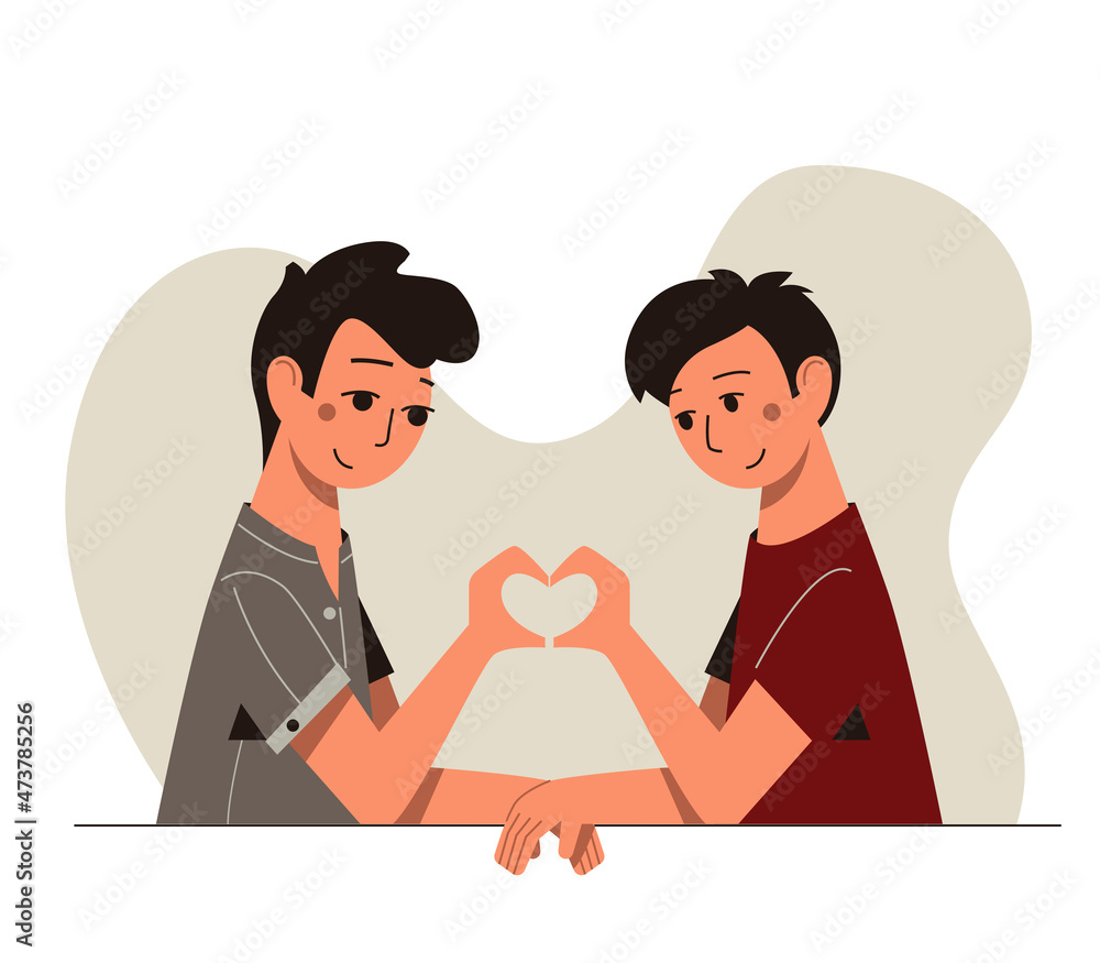 Fototapeta premium A couple of young men in love.