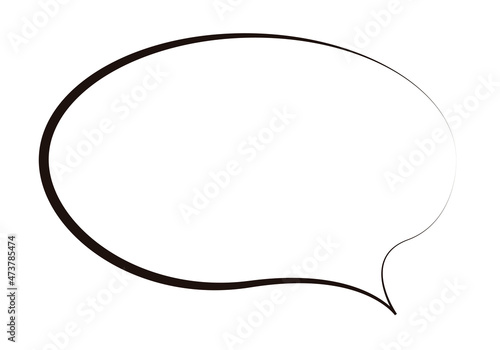 Bocadillo de hablar vacío en fondo blanco.
