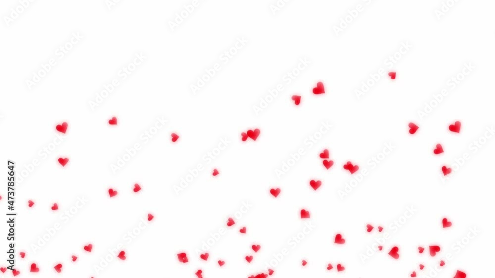 上昇する赤いハートのパーティクル 白背景 バレンタインデー 結婚式 誕生日 上昇する赤いハートのパーティクル 白背景 バレンタインデー 結婚式 誕生日