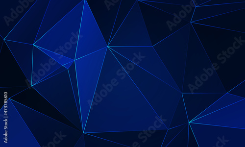 Futuristic blue low poly background, abstract geometric rumpled triangular style. vector illustration graphic design background template.