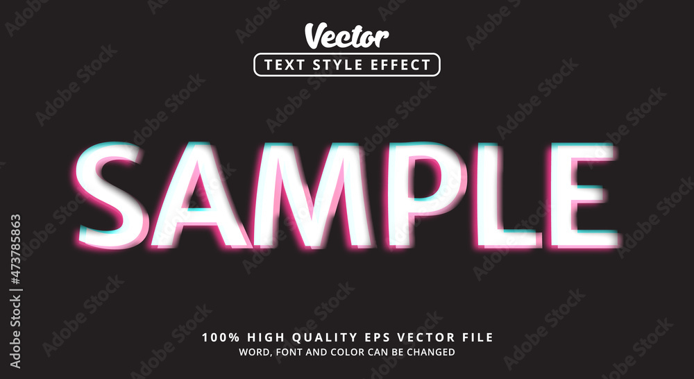 Editable text effects Sample text with modern color style and motion text