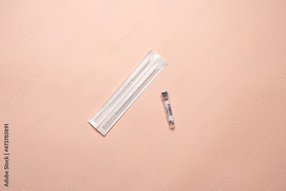 pcr covid 19 self quick test flat lay, medicine research concept pcr covid 19 self quick test flat lay, medicine research concept