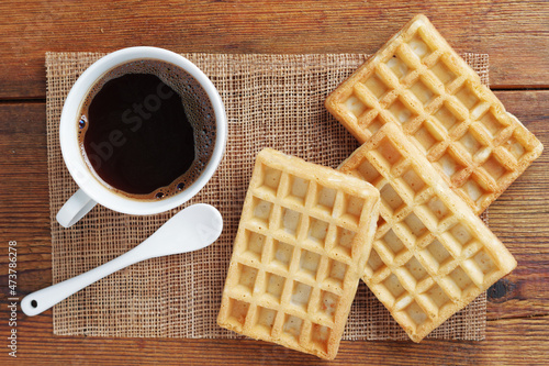 Coffee and waffles