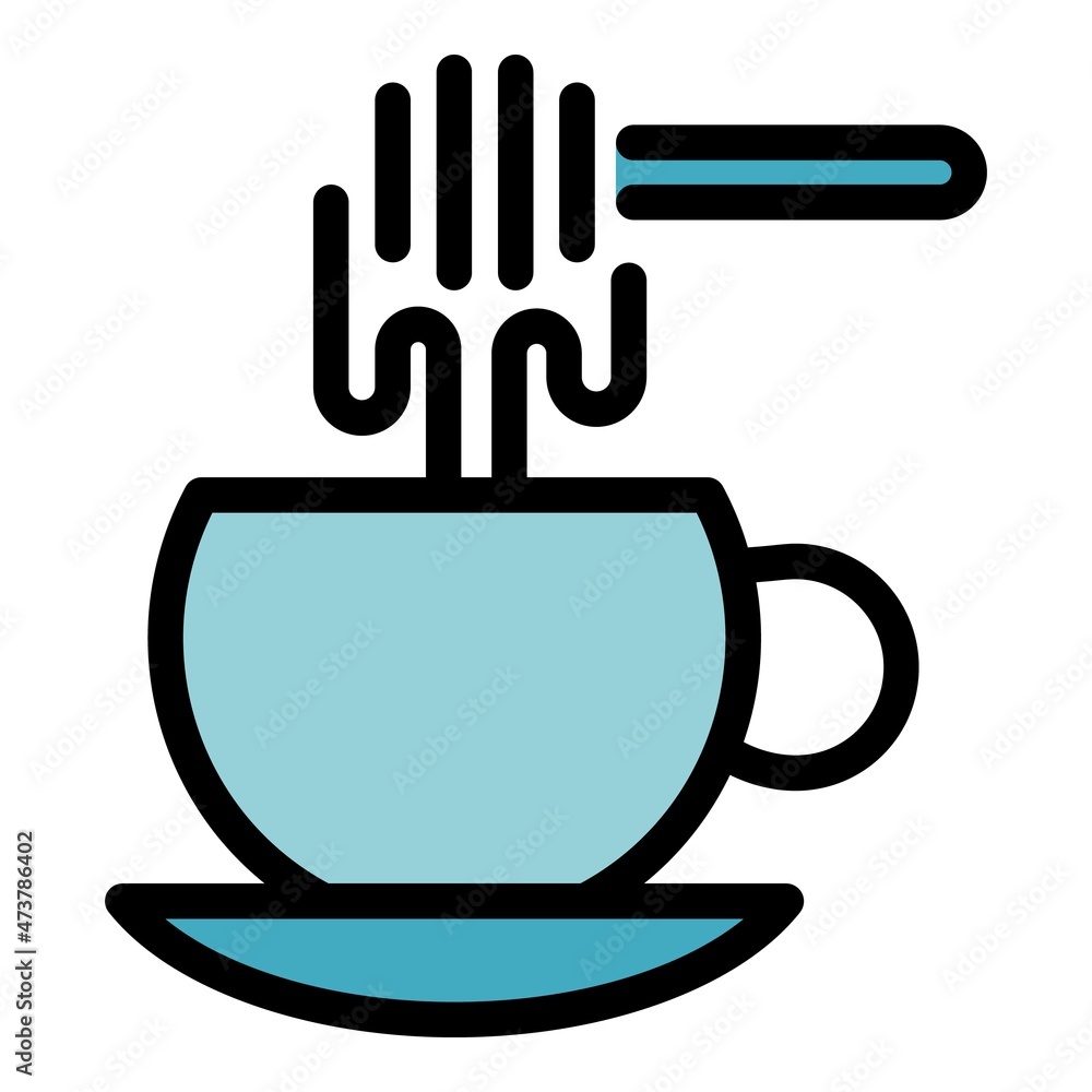 Honey tea cup icon. Outline honey tea cup vector icon color flat isolated Honey tea cup icon. Outline honey tea cup vector icon color flat isolated