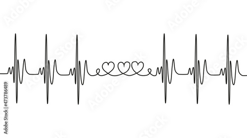 love lettering heartbeat design positive motivational optimist heart love.