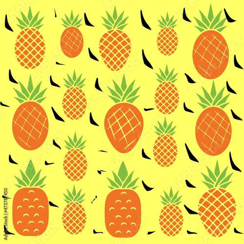 seamless background with pineapple