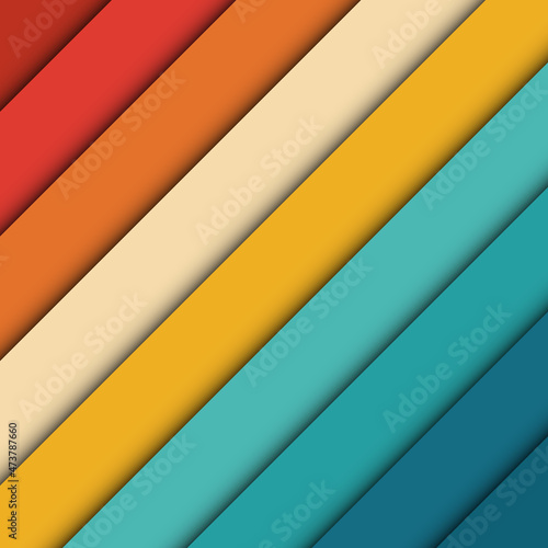 Rainbow stripes retro color palette. Vintage striped background.