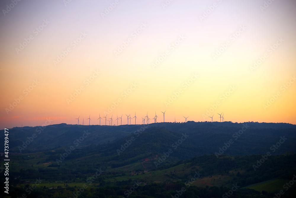 Wind turbine power generator on the mountain Wind turbine power generator on the mountain