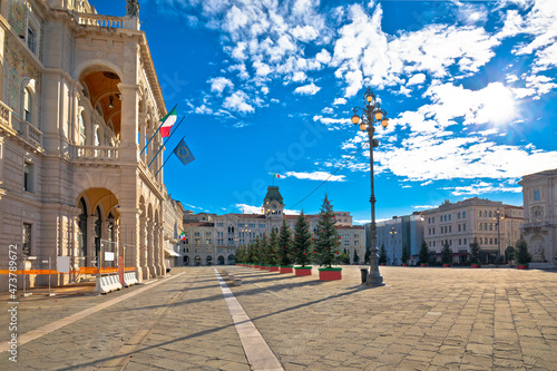 Piazza Unita d Italia square in city of Trieste view, Friuli Venezia Giulia
