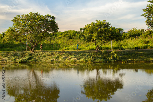 Uma vista do final de tarde no Parque Leolídio di Ramos Caiado em Goiânia.