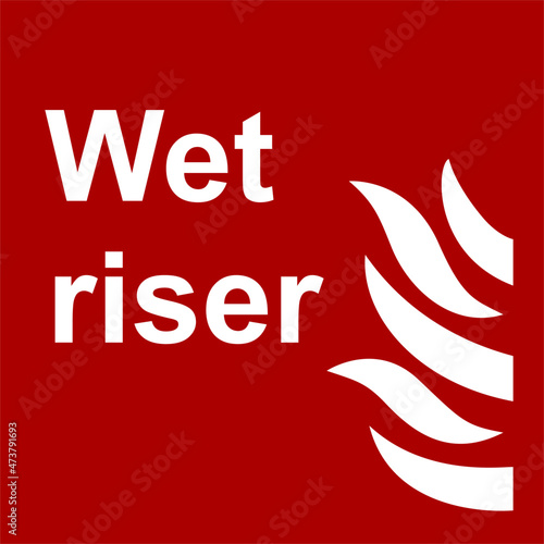 Red icon sign board for fire extinguisher. Fire, letter symbol or label.