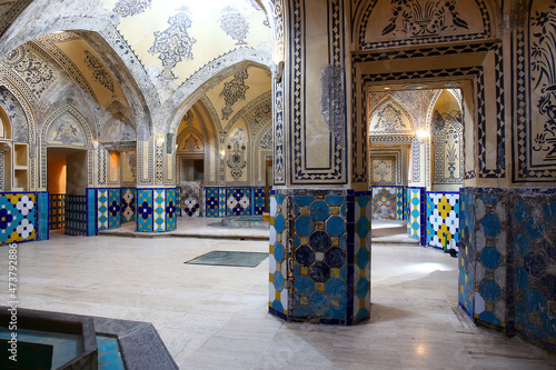 Interior of Sultan Amir Ahmad Bathhouse also known as Bathhouse in Kashan Qasemi, Iran photo