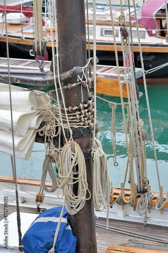 ropes on old boat