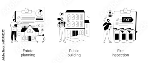 Building maintenance abstract concept vector illustrations.