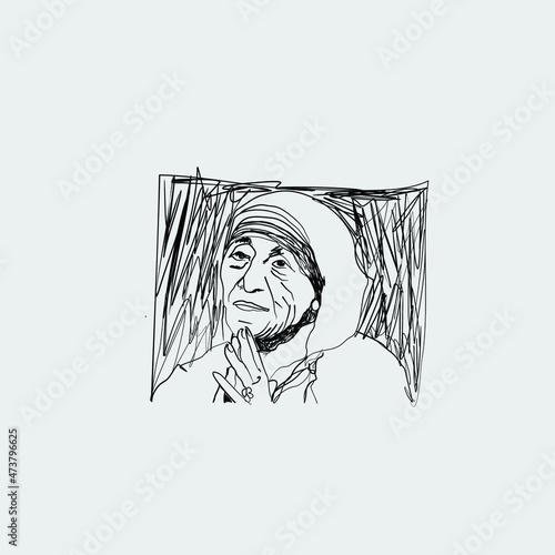 Calcutta India Nun warrior for humanity sketch