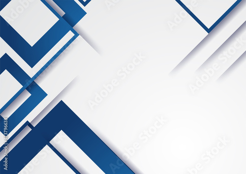 Abstract geometric blue and white color background. Vector illustration.