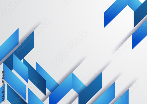 Blue and white lines abstract tech banner design. Geometric vector background