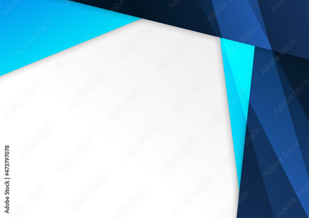 Modern blue white abstract presentation background with corporate concept