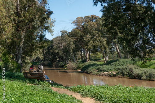 relaxing by the lake