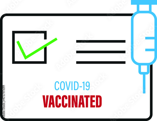 COVID-19 Vaccine Certificate Icon. Vaccination Document. Vector Illustration EPS10