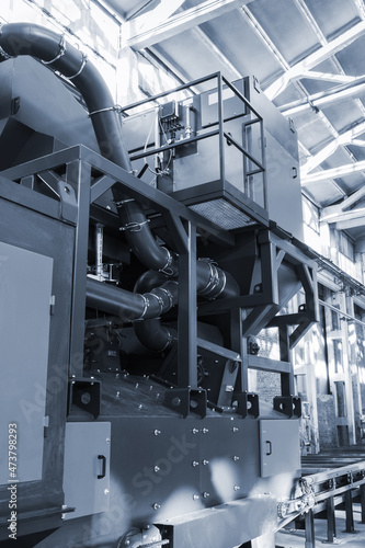 Bilde på lerret sandblasting machine for modern workshop